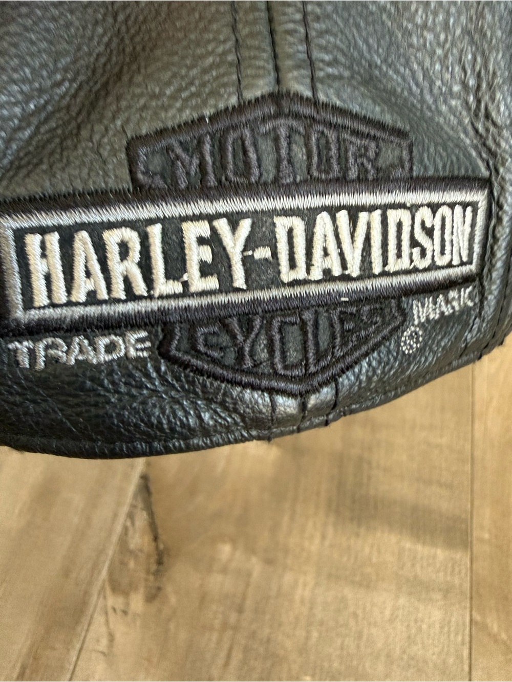Vintage Harley-Davidson Leather Driving Cap Newsboy Hat Black Large Lined Moto - Picture 5 of 10